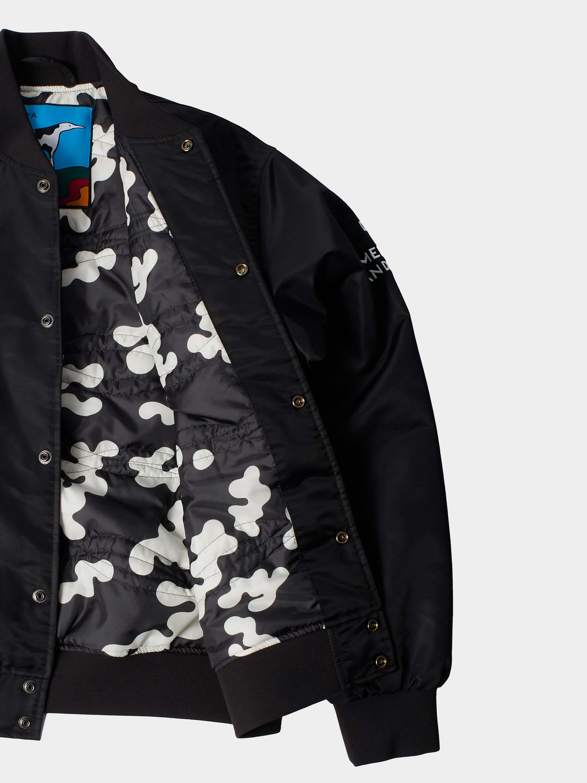 by Parra Club Not 1976 Satin Bomber Jacket in Farbe black