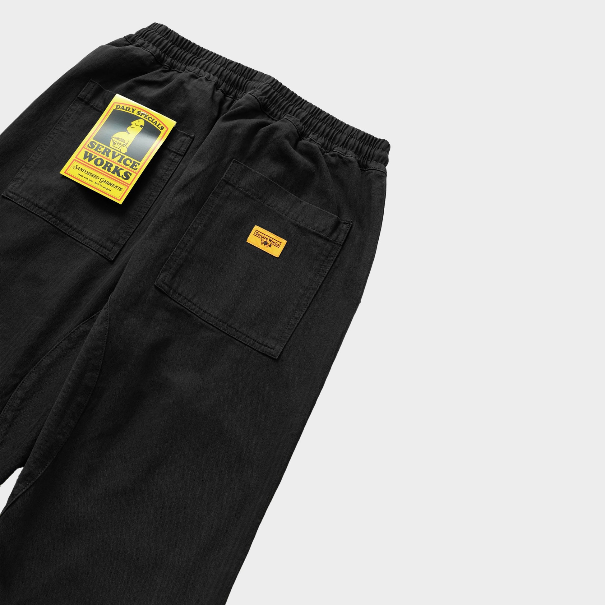 Service Works Herringbone Chef Pants in Farbe black